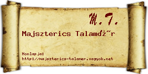 Majszterics Talamér névjegykártya